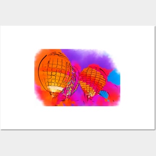 Subtle Abstract Hot Air Balloons Posters and Art